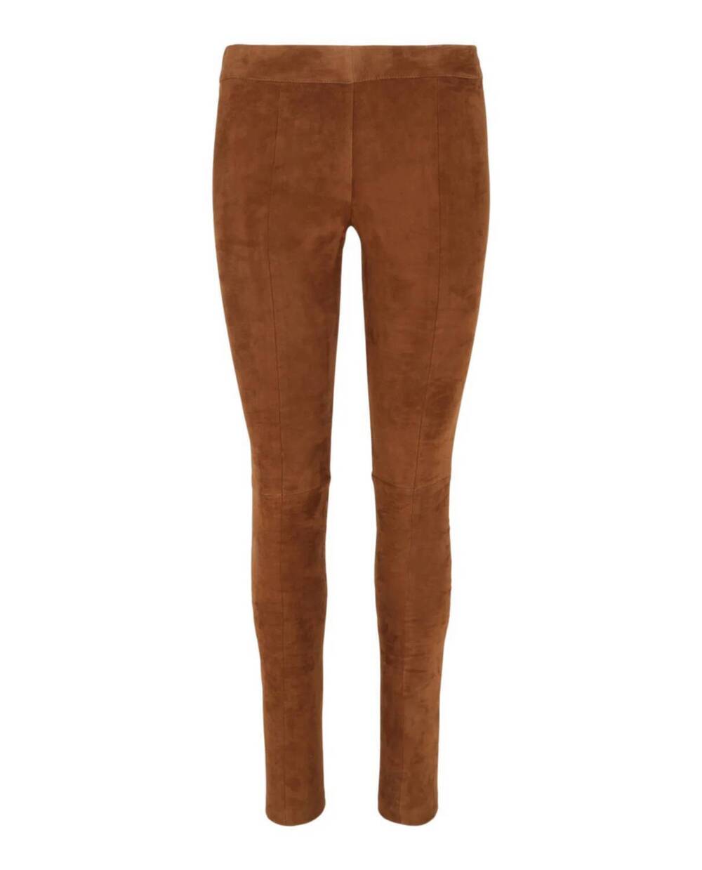 NEW SALVATORE FERRAGAMO women's suede leggings in brown